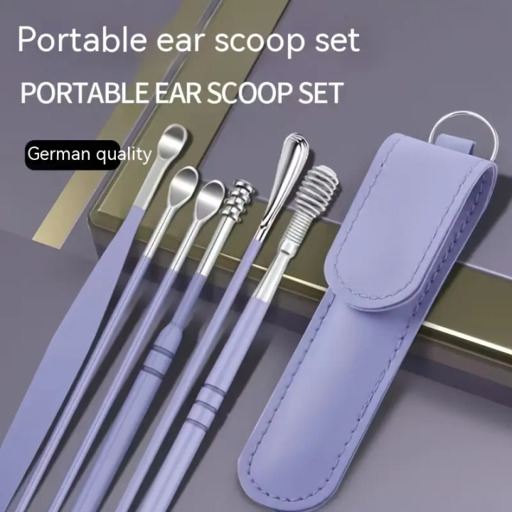 Ear Spring Tools Ear Wax Cleaning Kit 6 Pcs Ear Pick Tools, Wax Removal Kit, Ear ...