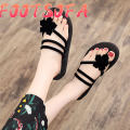 【FOOT SOFA】 Fashion Women Slippers Summer Outdoor Light Weight Cool Shoes Ladies Flat Flip-flop Black Non-slip Basic Home Sandals. 