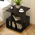 METALLO Rectangle Hallow Design Night Stand Storage Bedside Table  Sofa modern end side coffee table with storage shelf living room furniture in Ready To Assemble Form. 
