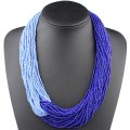 Claire Jin Handmade Small Beads Contrast Color Two Tones Necklace Women Fashion Multi Layer Vintage Necklaces Bohemian Jewelry. 