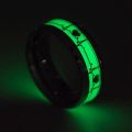 Unisex Glowing In The Dark Ring Stainless Steel Fluorescent Ring For Men Women Luminous ECG Starry Fate Stay Glow Ring. 