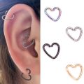 【shengxiong6525】2PC Heart Shaped Steel Piercings Helix Piercings Ear Cartilage Rook Ear Piercings Women Lip Rings Piercing. 