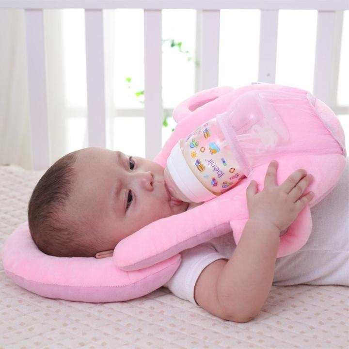 Infant Learning Nursing Pillow Cushion Free Hand Bottle Holder Cotton Baby Milk Bottle Feeding Cup Baby Bottle Rack Daraz.pk