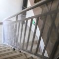 New Kid tair afety Net Netting Protection Rail Balcony tair Fence Balcony Baby Fence tair Net Decoration-Coffee Color. 
