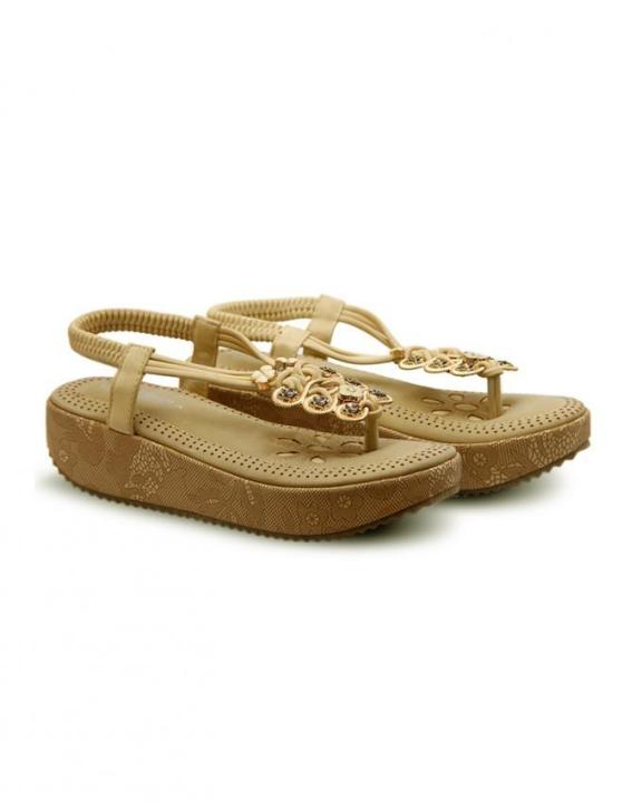 Camel Leather Ladies Wedge – 019