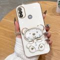 Powerlus G97 E7 P E20 E pull Moto suitable for Motorola stand protective shell mirror lanyard electroplating hand quicksand raccoon makeup G8 E7 G22 G10 protective case. 