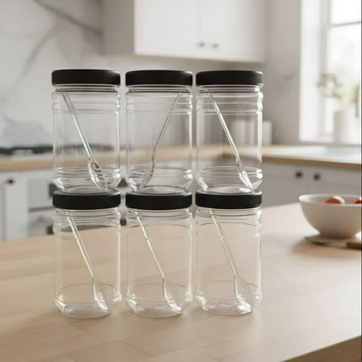 Pack%20of%206%20/%2012%20Airtight%20Kitchen%20Storage%20Containers%20350ml%20-%20Leakproof%20Masala%20Jar%20Set%20-%20Stackable%20Plastic%20Spice%20Box%20&%20Pantry%20Organizer%20+%20Free%20Spoons%20-%20Image%203