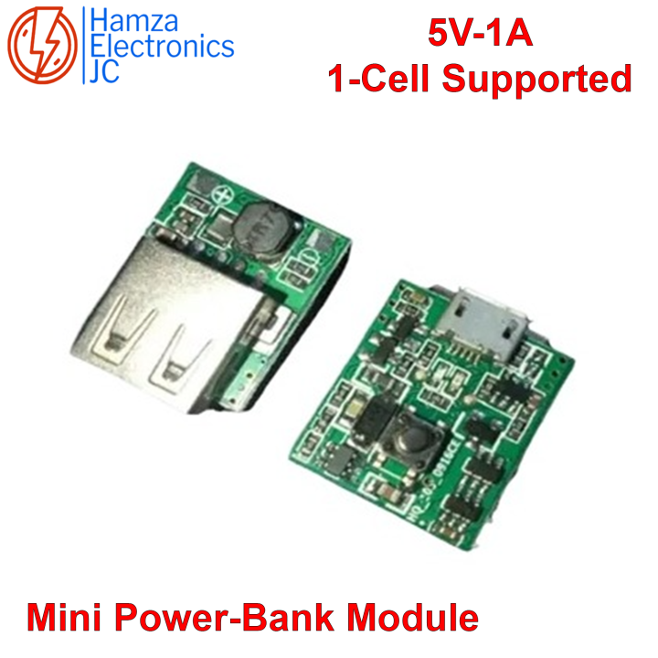 Power Bank Circuit Mini 5v/1A Single port Module 3000 MAH Supported Green