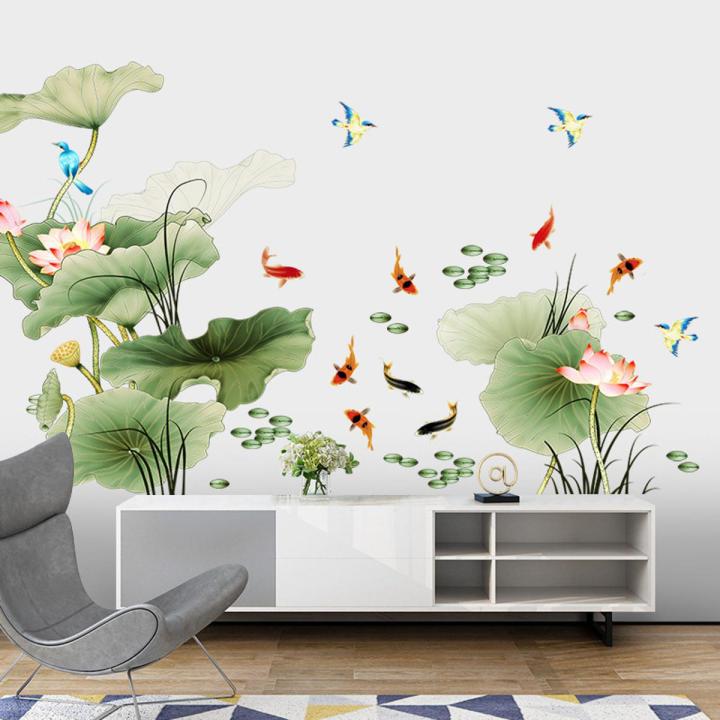 Leaf Flower Lotus Lotus Self-adhesive Living Stickers Wall