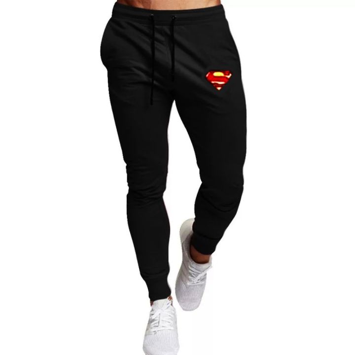 Superman Printed Black Summer Trouser Best Quality Sports and Sweatpants Jogging Casual Wear Narrow Trousers For Men