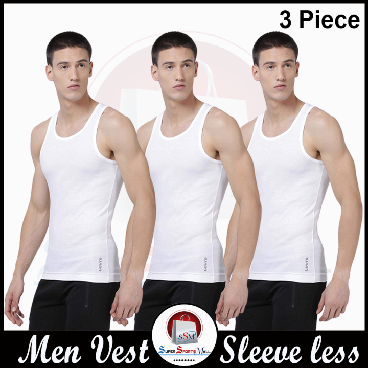 Pack of 3 White Summer Sando for Men Wear