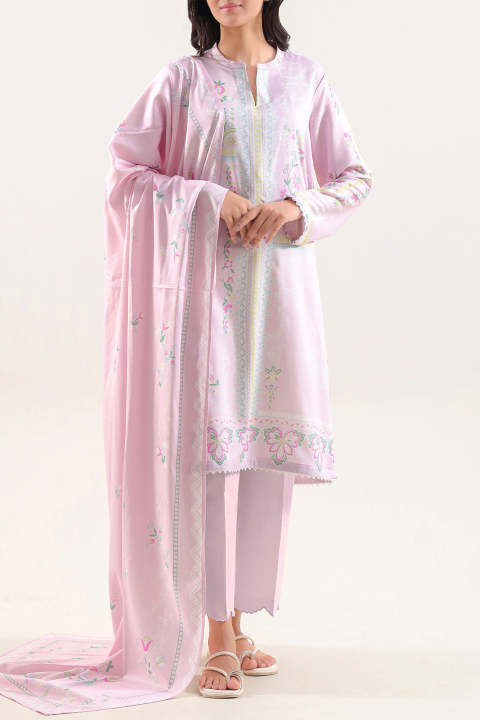 Saya Unstitched Printed Linen 3 Piece Suit For Women - Unstitched Fabric For Women - Linen Dupatta - Winter 2025