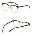 【Qian poem li Store】Classic lightweight semi rimless gaming reading glasses anti eye eyestrain blue blocking men anti glare UV ray fashion. 