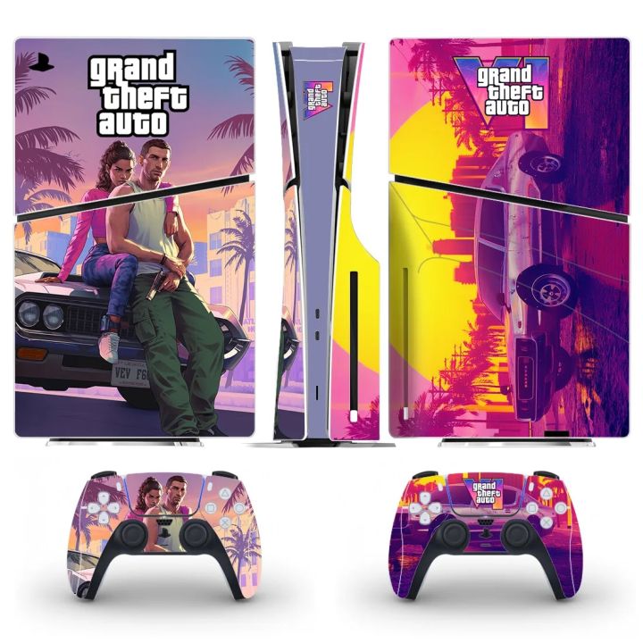 Grand Theft Auto VI GTA 6 PS5 Slim Disc Skin Sticker Decal Cover for Console and Controllers PS5 Slim Disk Skin Sticker Vinyl