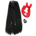 [ New ] Pirate Wig Men and Women Dress up Black Curly Hair coplay Caribbean Captain Jack Pirate Hat. 