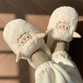 Cute Lamb Furry Women Winter New Cartoon Thick Plush Slippers Female Bedroom Slides Soft Cozy Warm Fluffy Home Shoes. 