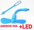 Mini Electric Fan For Android/TypeC/USB With USB Light. 