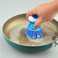 Dishwashing Brush, 3 in 1 Soft Grip Handle Dish Washing Brush (Dish Cleaning Brush) Liquid Dish washing scrub brush kitchen tool refillable pot scrubber dishwasher best gadget. 