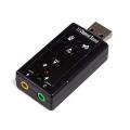 USB 2.0 to 7.1-Channel Virtual USB 3D Stereo Audio Adapter External Sound Card with 3.5 mm Audio and Microphone Ports, Internal Amplifier and Volume Controls. 