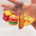 Fast Food Keychain Burger Pizza French Fries Hotdog Keychains - Bag Charm keyring - Silicon keychain - keychain for boys - keychain for kids - keychain for girls - keychain for bag - stationary - keychain for car -. 