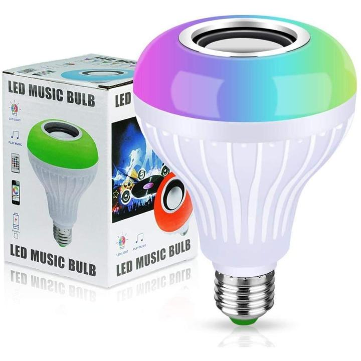 RGB LED Light Bulb E27 12W Wireless Bluetooth Speaker Music Audio