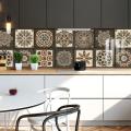 10pcs/set Moroccan Style Tiles Sticker Kitchen Backsplash Oil-proof Cupboard Washbasin Peel Stick Waterproof Art Wallpaper. 