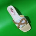 Fancy flat sandals black and golden for girls stylish sandals for women. 