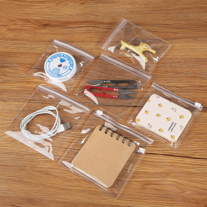 High Quality 50pcs PVC Self Sealing Plastic Jewelry Bags Thick Clear Packaging Storage Bags