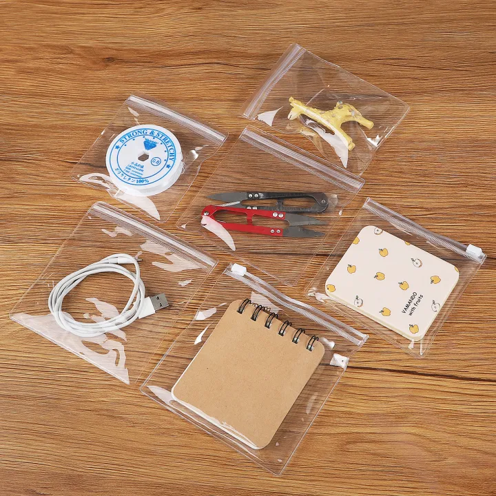 High Quality 50pcs PVC Self Sealing Plastic Jewelry Bags Thick Clear Packaging Storage Bags