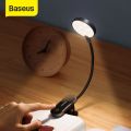 Baseus Clip Table Lamp, LED Desk Lamp, Easy Clip-On Light for Study/Reading in bed, USB Rechargeable Book Light, Bedside Desktop/Laptop Table Light. 