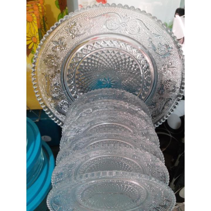 CAKE SET 7 PCS 1 LARGE PLATE 6 SMALL PLATE