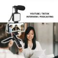 Vlogging Video Making Kit AY-49 for Live Streaming Vlogging Self-Portrait Photography Vlogging Kit, Video Making kit, with stand, Led Light, Mobile Holder ALL IN ONE. 