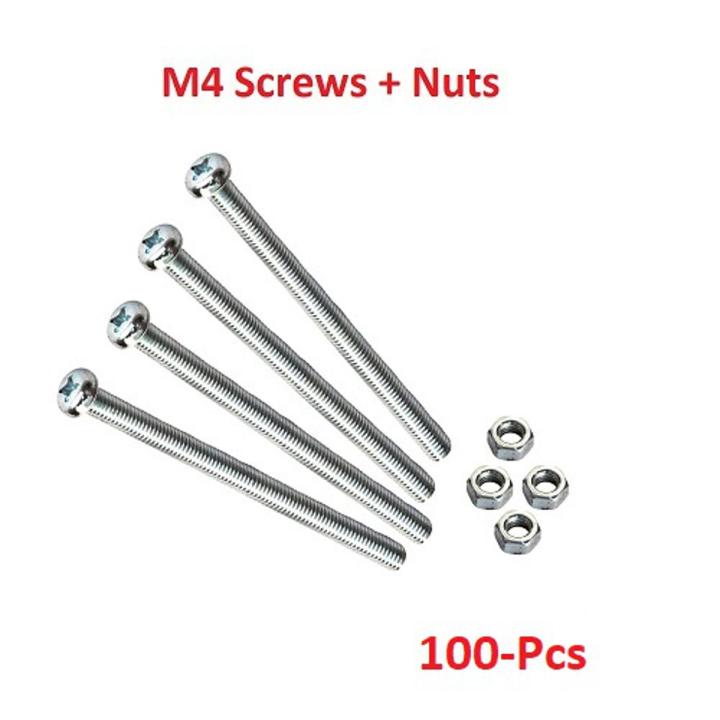 100 Pcs M4 Screw 4mm 8mm Machine Screws with Metric M4 Hex Nut Stainless Steel Fastener