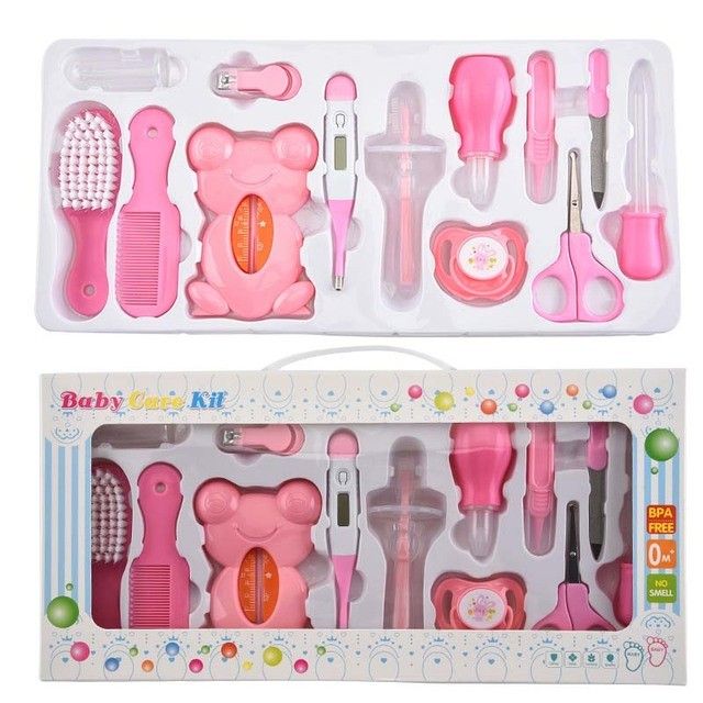 13Pcs%20Multi-Piece%20Baby%20Care%20Kit%20Newborn%20Hair%20Nail%20Thermometer%20Beauty%20Brush%20Kit%20Scissors%20Comb%20Teether%20Function%20Child%20Toiletry%20Kit%20Baby%20-%20Image%202