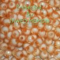 CRYSTAL DIAMOND CUTS CRYSTAL BEADS, 70 PCS, ROUND CRYSTAL TRANSPARENT BEADS SIZE 8MM IN PEACH COLOR FOR ART AND CRAFT PROJECTS, DECORATION DIY SEWING CRAFT AND SCHOOL PROJECT.. 