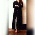 Linen casual front open straight frock. 