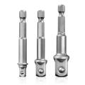 3 PCS 1/4", 3/8", 1/2" Drive, Socket Adapter for Drill, 3/8 to 1/2 Socket Adapter, 3/8 to 1/4 Socket Adapter, Adaptation to High Torque Impact Wrenches. 