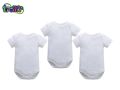 Pack of 3 Newborn Baby Romper/Bodysuit/Onesies for Baby Boy & Baby Girl In Cotton Stuff Half Sleeves - White - 0-12M. 