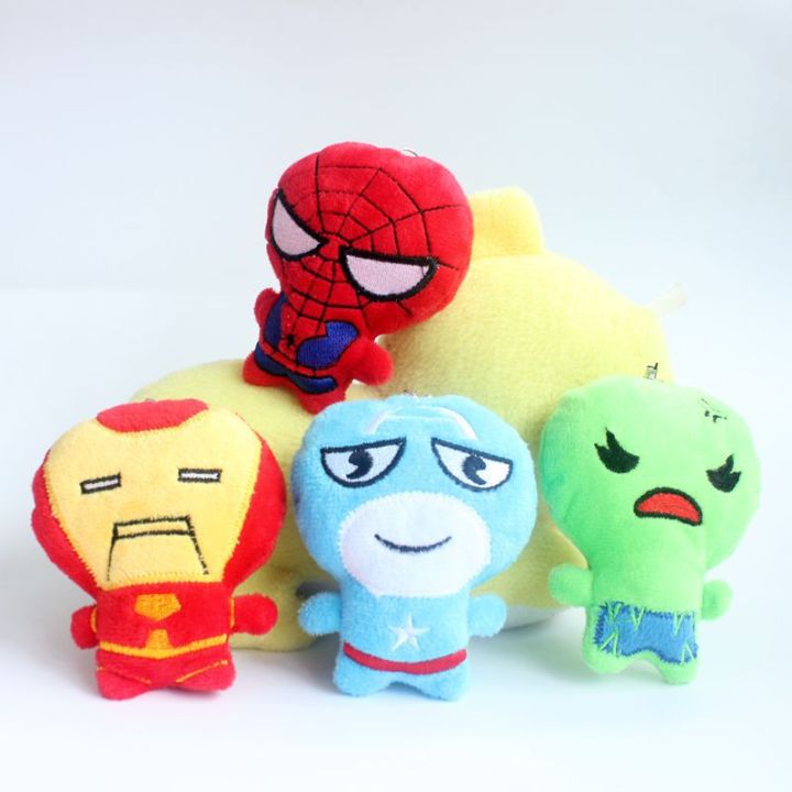 Avengers Anime Figure Marvel Kawaii Spiderman Iron Man Plush Toy Keychain Pendant Cartoon Kids Toys Birthday Christmas Gift