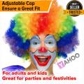 Joker Hair Wig Multi Colour Afro Wig Premium Curly Clown Joker Malinga Unisex Funky Hair Wig(rainbow). 