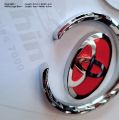 Toyota With Ring Style Red Chrome 1 piece Logo Metal Emblem Metal Body Monogram For Car Motorcycle Decorative Metal Marka Self Adhesive Metal Logo. 