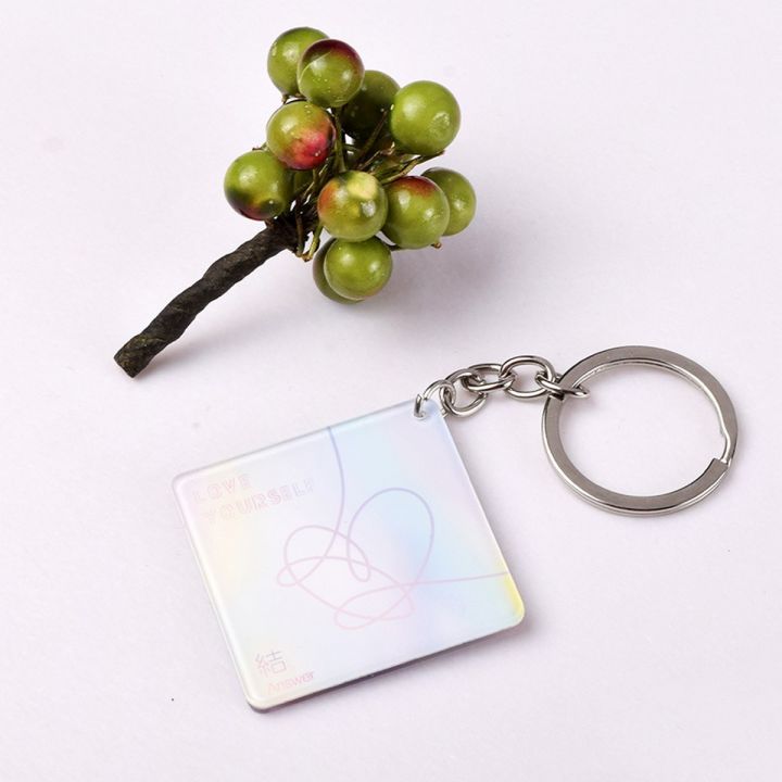 BTS Keychain Love Youself KPOP Acrylic BT21 Ring Key Ring