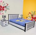 1-12 Scale Bed and Mattress Structure with 2 side tables 2 Lapms for doll house furniture set. 