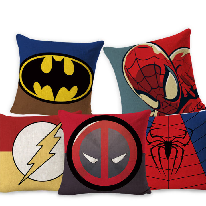 Superhero Iron Man Pillowcase Superman Captain America Batman cushion cover Linen pillowcase processing