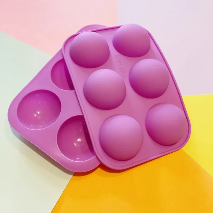 6-Cavity Half Sphere Silicone Mold – Dome Shape for Hot Chocolate Bombs ...