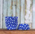 MINI ROYAL BLUE CUPCAKE LINERS: POLKA DOT. 