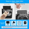 Portable Air Conditioner Fan,Personal Mini Small Evaporative Air Cooler with AC adapter,Desktop Cool Humidifier with 7 Colors LED Light,1/2/3 H Timer,3 Speeds & 3 Spray for Room Office Home Travel. 