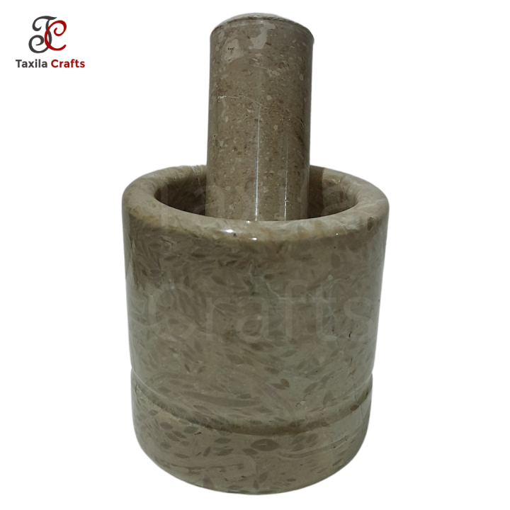 Taxila Crafts Easy to Clean Beautiful teakwood   Mini Marble Imam Dasta Kharal Kundi – Elaichi aur Tablet Crusher & Herb Grinder
