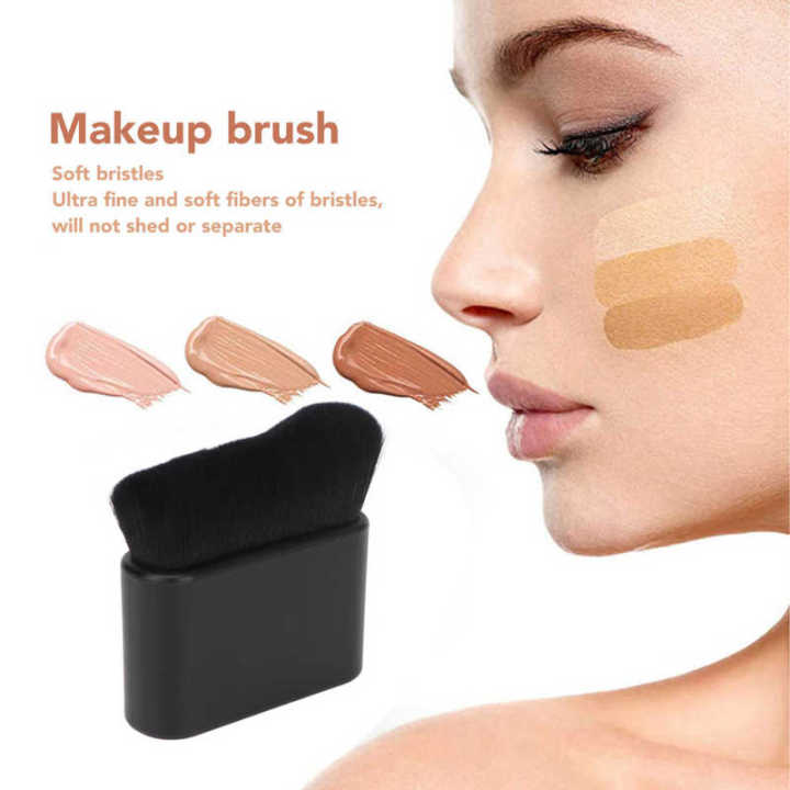 Large Flat Tanning Brush Black Blending Cream Bronzer Brush for Self Tanner Face Body Makeup Tool