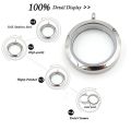 Wholesale waterproof floating charm locket necklace 20mm 25mm 30mm 316L Stainless Steel memory locket pendant for women. 